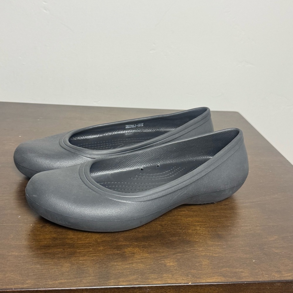 Crocs Brooklyn Ballet Flat Slip On Work Womens 8 Black